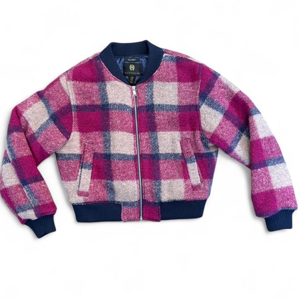 House of Harlow 1960 Plaid Jacket in Pink and Blue